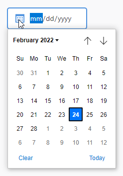 ZUI date input with Chrome's built-in date picker component.